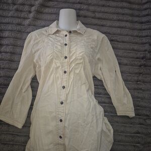 Women's Beige Button-Down Shirt
